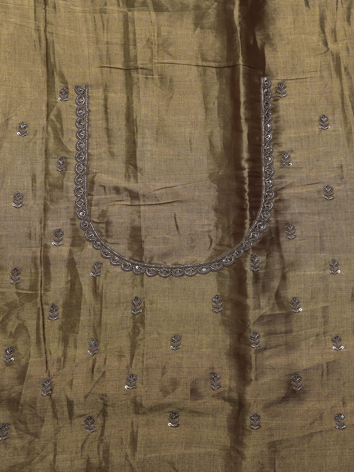 Multi Colour Tissue Silk Saree With Zardosi Work - Image 4