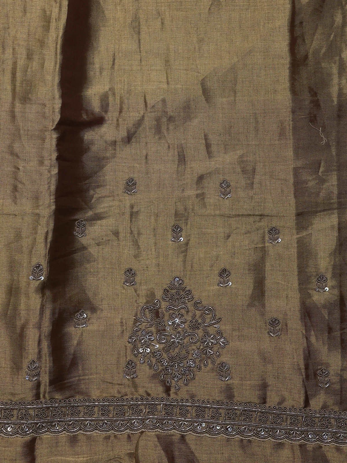 Multi Colour Tissue Silk Saree With Zardosi Work - Image 5