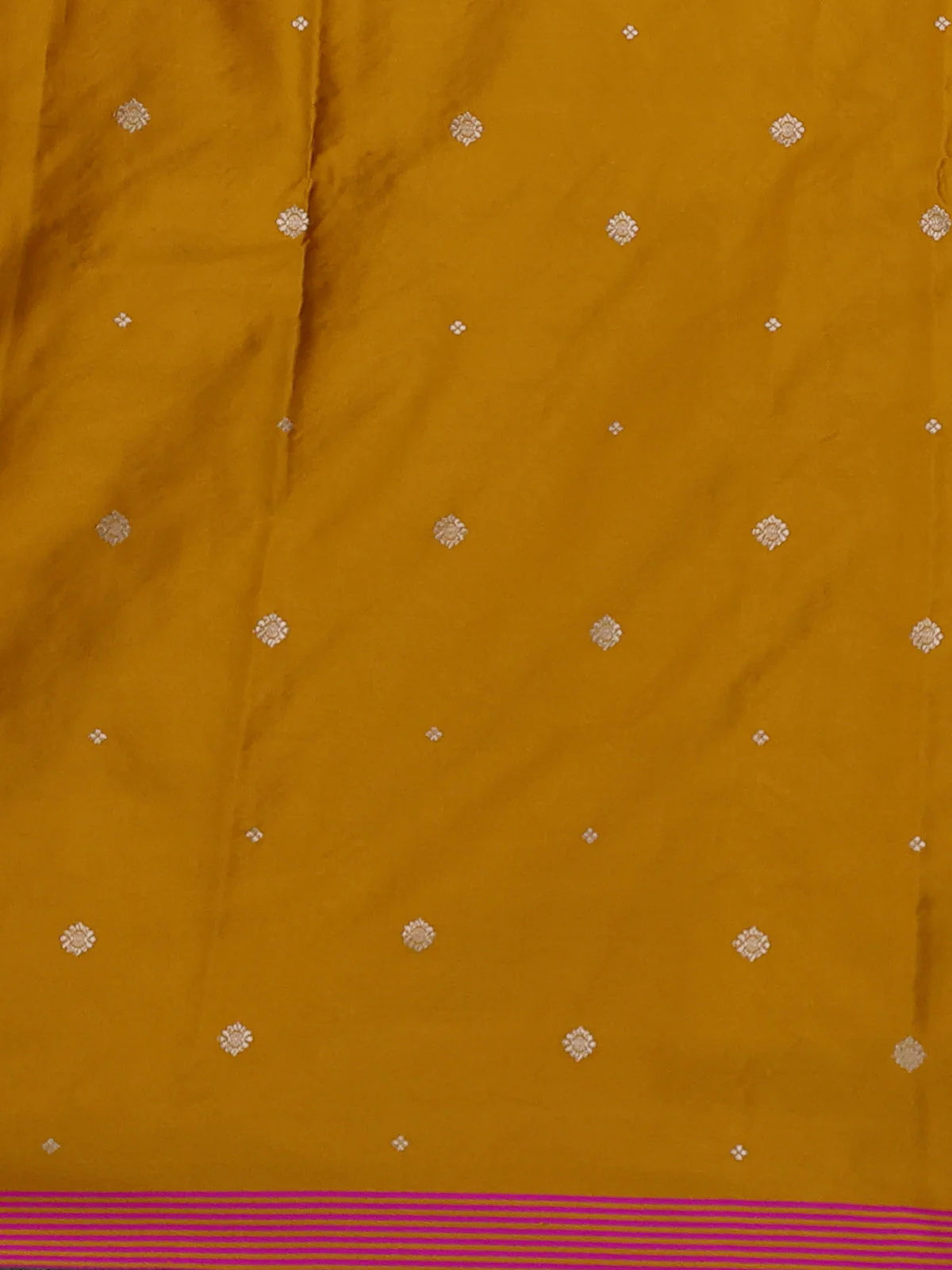 Mustard Yellow Banarasi Mushru Silk Saree - Image 4