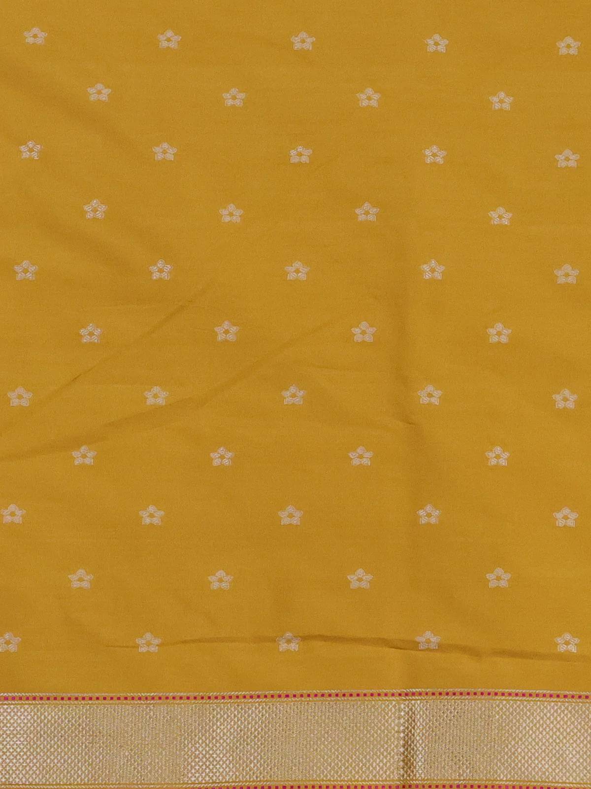 Mustard Yellow Banarasi Silk Saree - Image 3