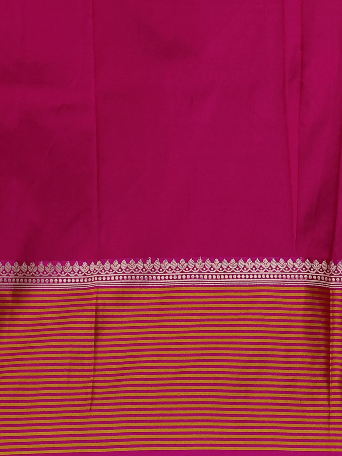 Mustard Yellow-Pink Banarasi Tussar Silk Saree - Image 4