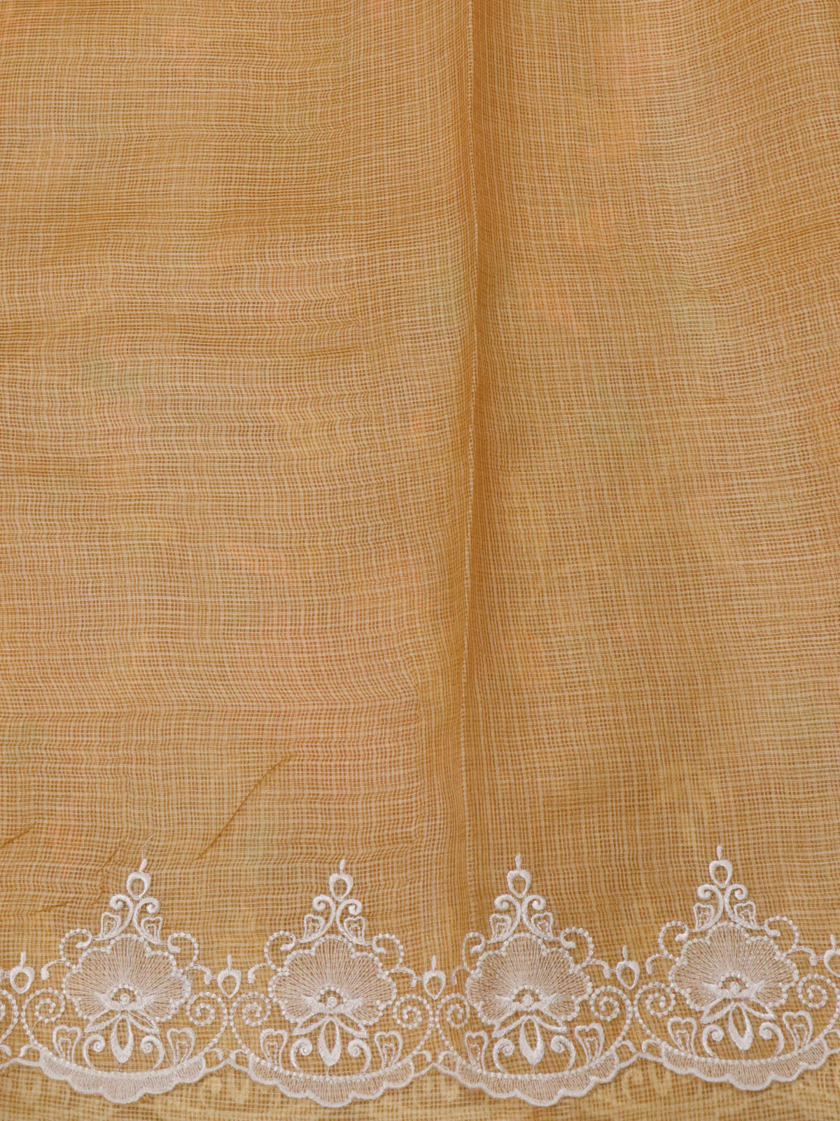 Mustard Yellow Silk Kota Saree - Image 4