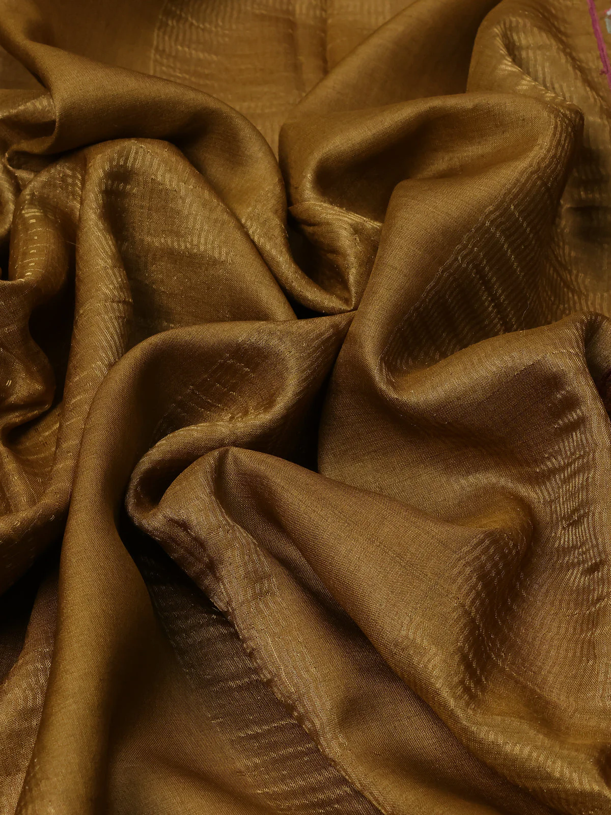 Mustard Yellow Tussar Silk Saree - Image 3