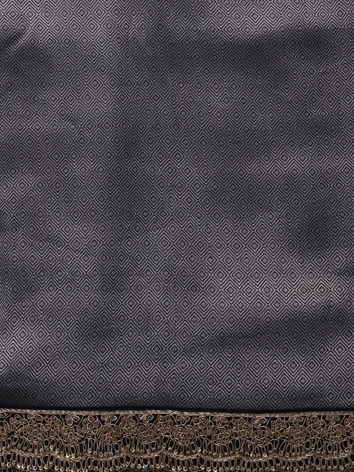 Navy Blue Banarasi Silk Saree With Brocade Zari Weaves & Embroided Border - Image 5