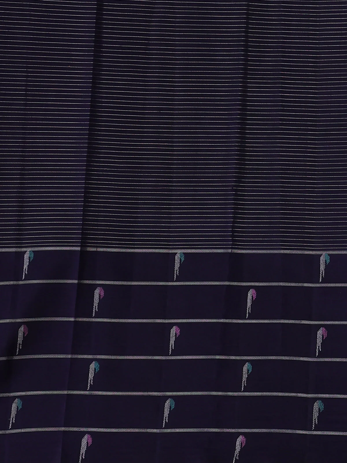 Navy Blue Kanchipuram Silk Saree - Image 4