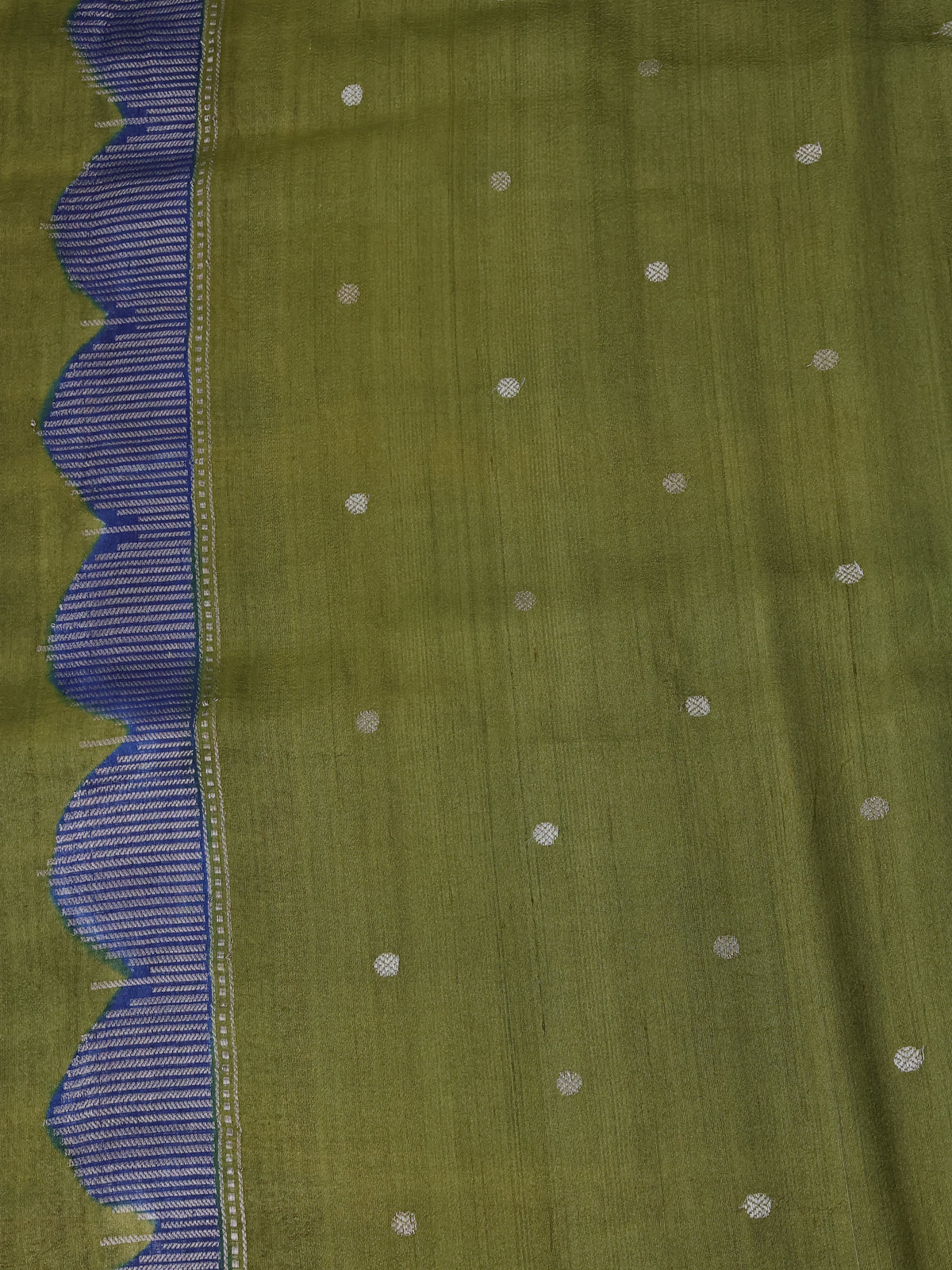 Navy Blue-Pink And Purple Banarasi Khaddi Tussar Saree - Image 4