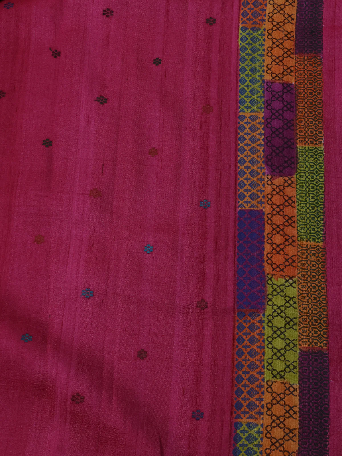 Navy Blue Yellow Banarasi Khaddi Tussar Saree - Image 4