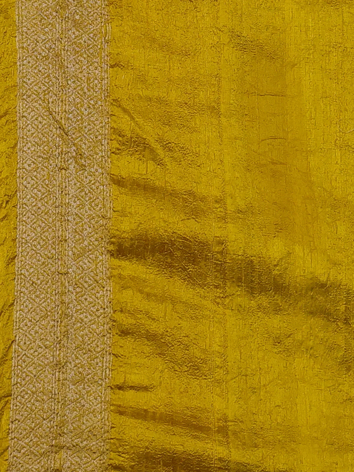Navy Blue -Yellow Banarasi Raw Silk Saree - Image 3