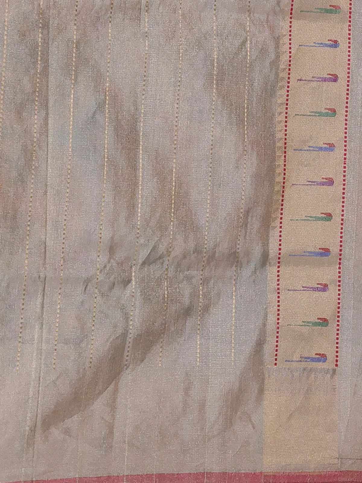 Off White Banarasi Tissue Silk Saree - Image 4