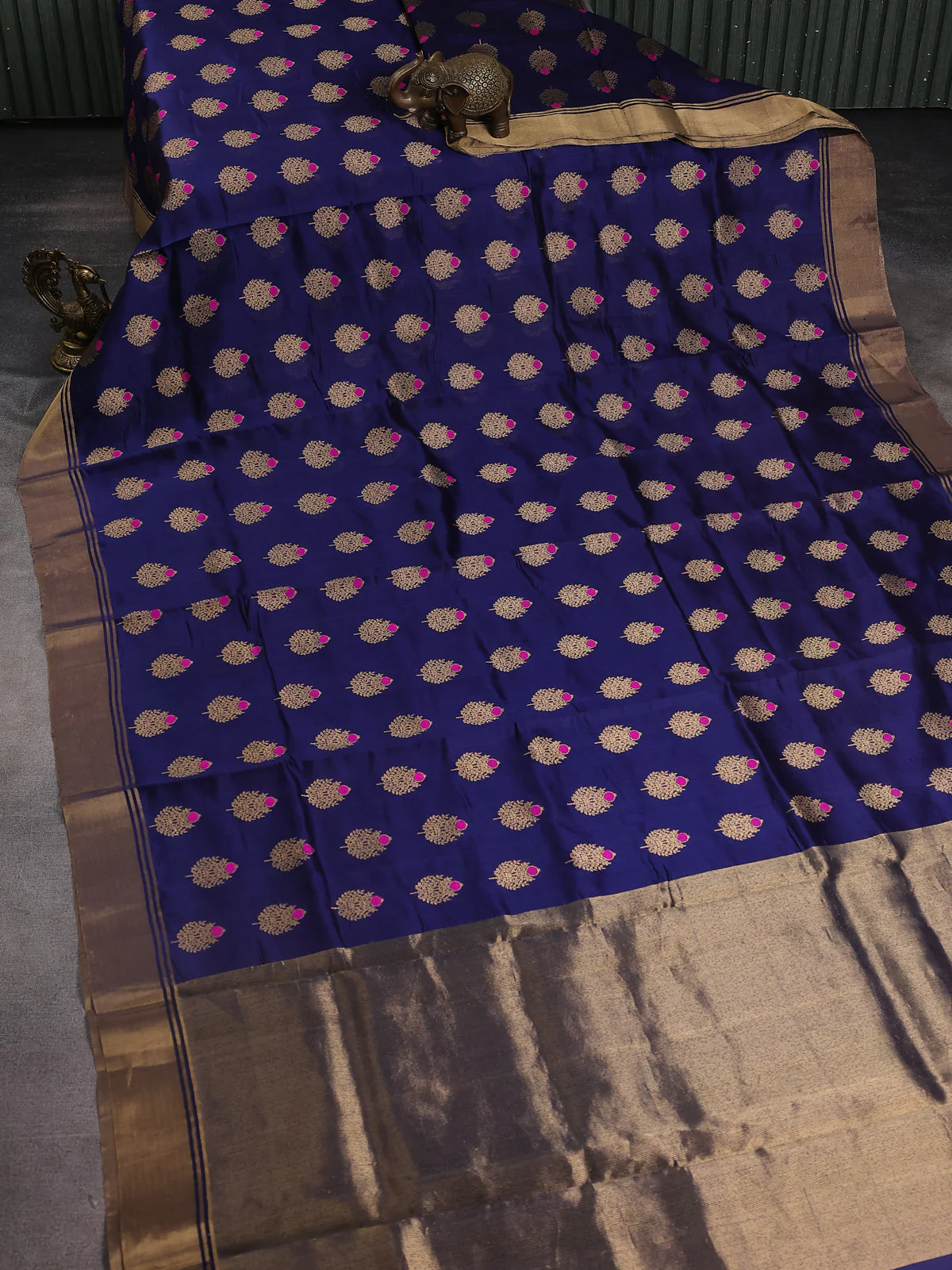 Off White Chanderi Silk Saree - Image 2
