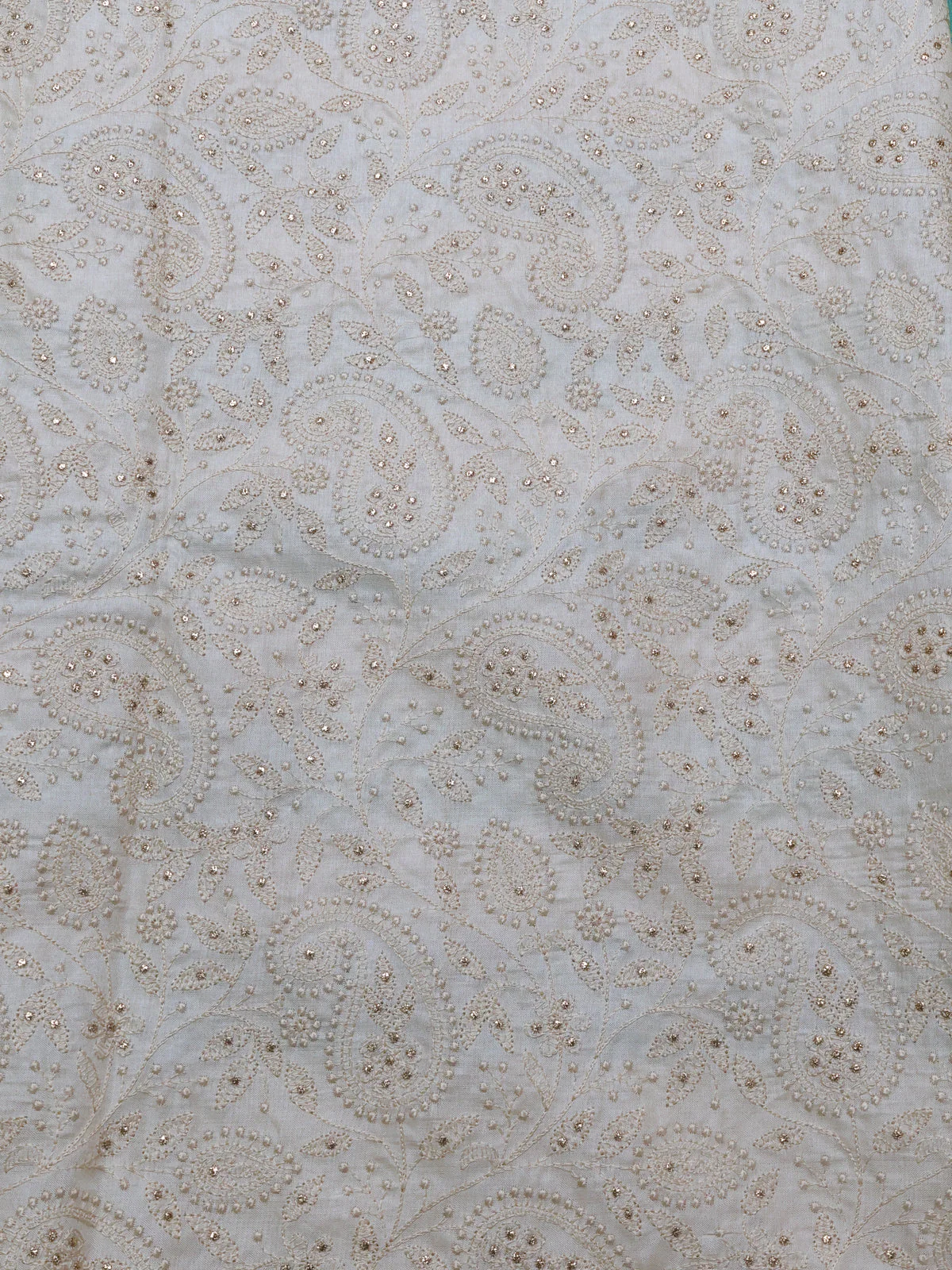 Off White -Green Tussar Silk Saree - Image 4
