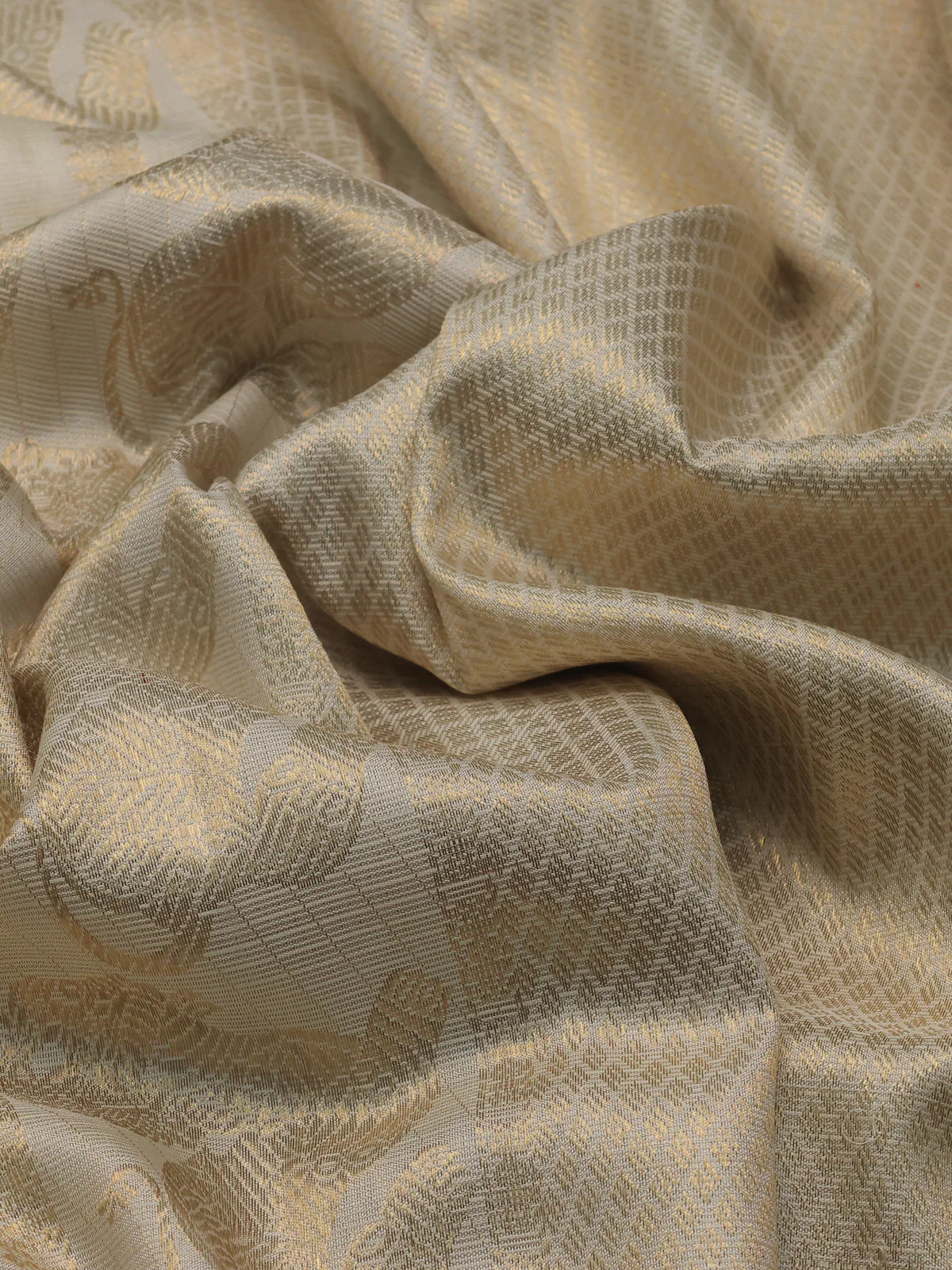 Off White Pure Kanchipuram Kota Saree - Image 3