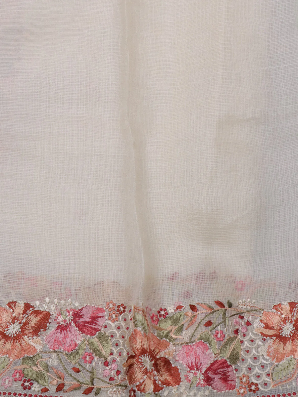 Off White Silk Kota Saree - Image 4