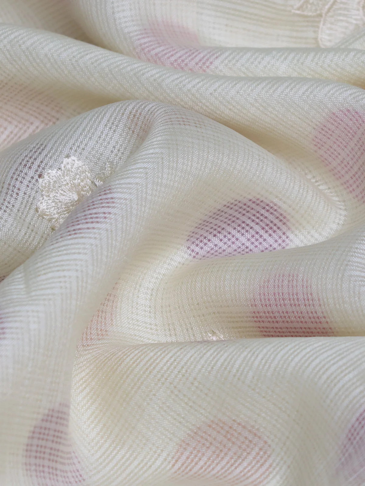 Off White Silk Kota Saree - Image 3