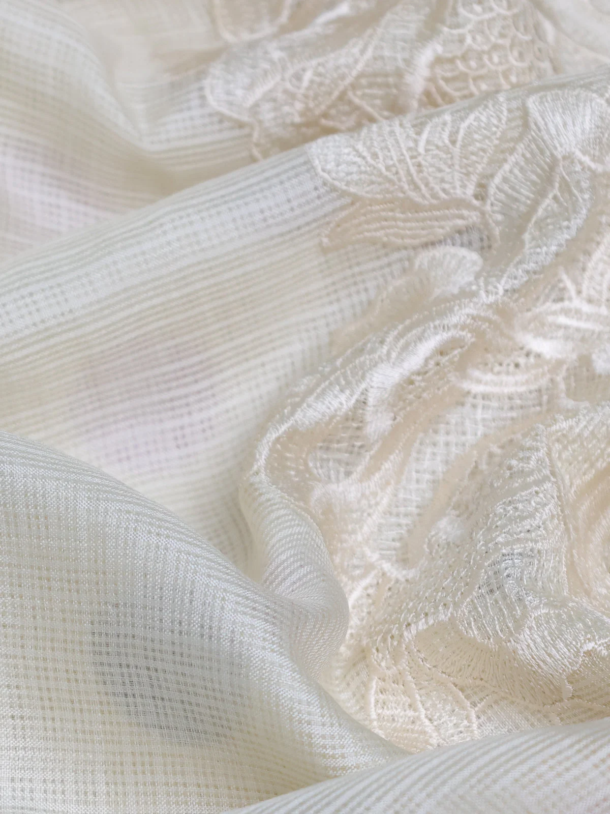 Off White Silk Kota Saree - Image 3