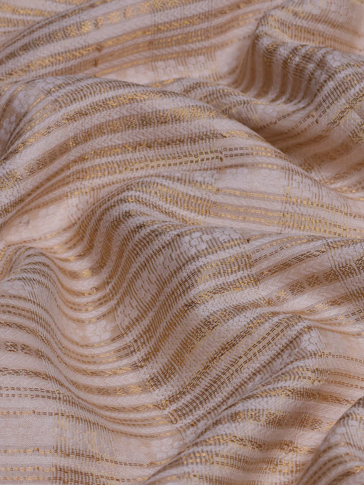 Off White Tussar Silk Saree - Image 3