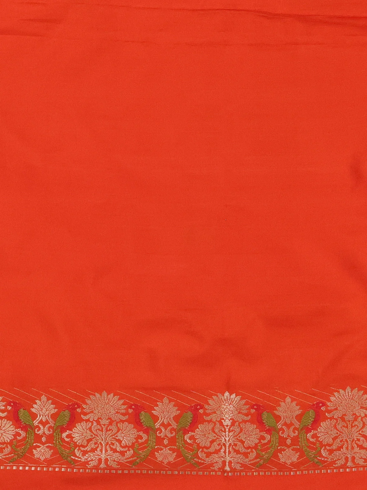 Orange Banarasi Silk Saree - Image 3