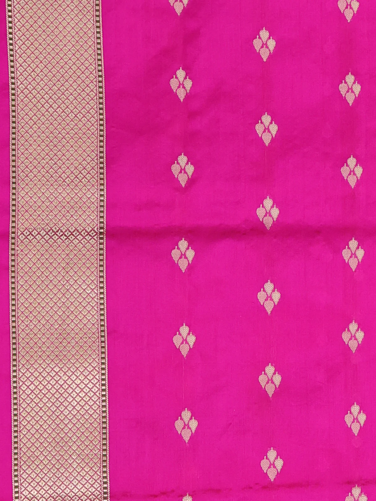 Orange-Pink Banarasi Kora Saree - Image 3