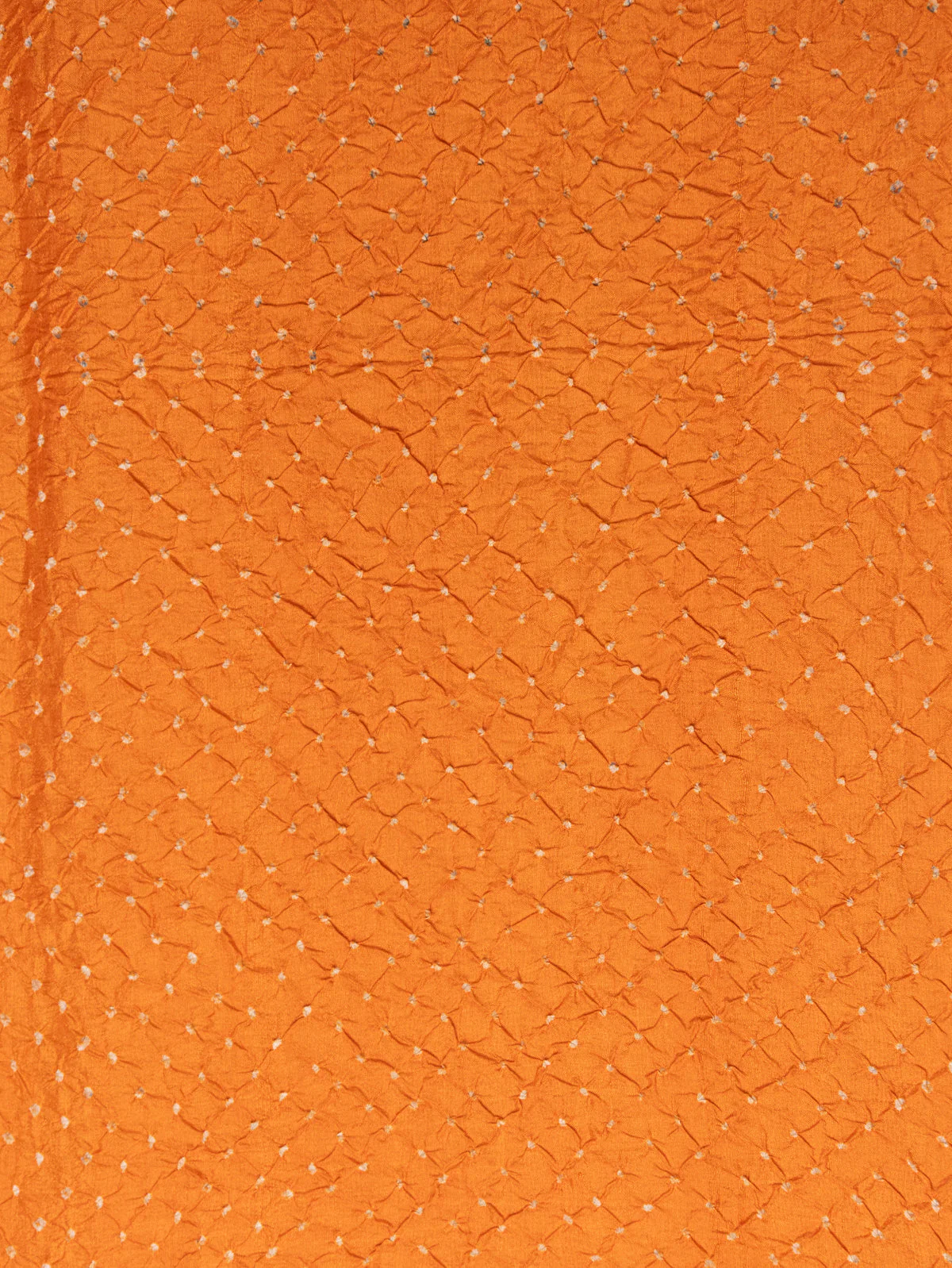 Orange Tussar Silk Saree With Placement Style Shibori Prints - Image 5