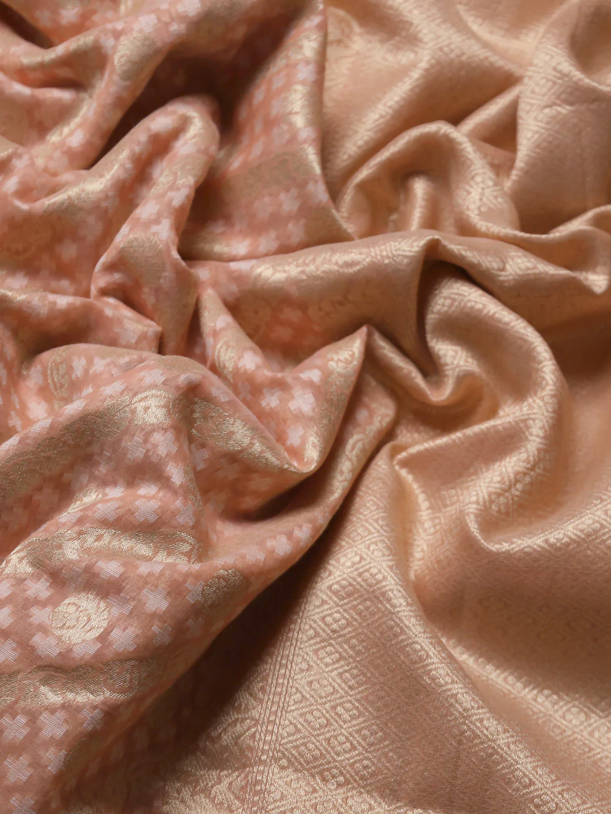Pale Orange Banarasi Cotton Saree - Image 3