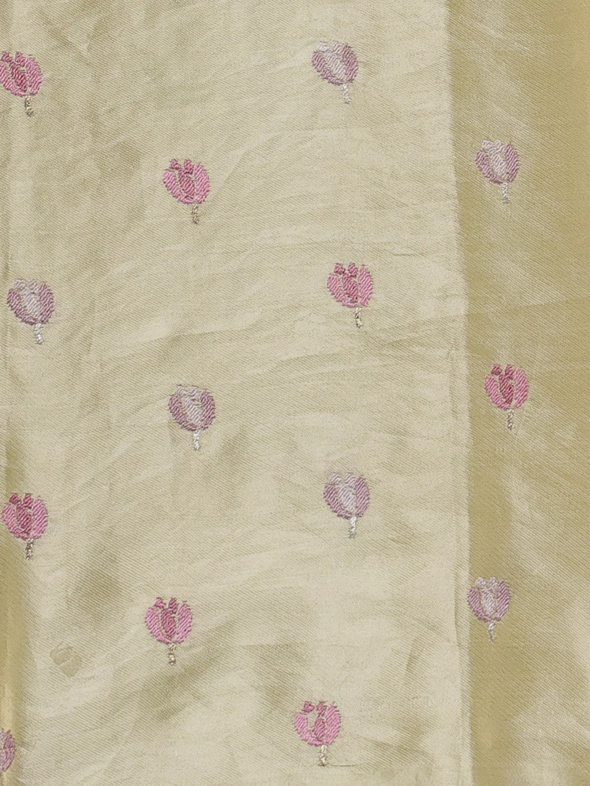 Pale Yellow Organza Silk Saree - Image 3