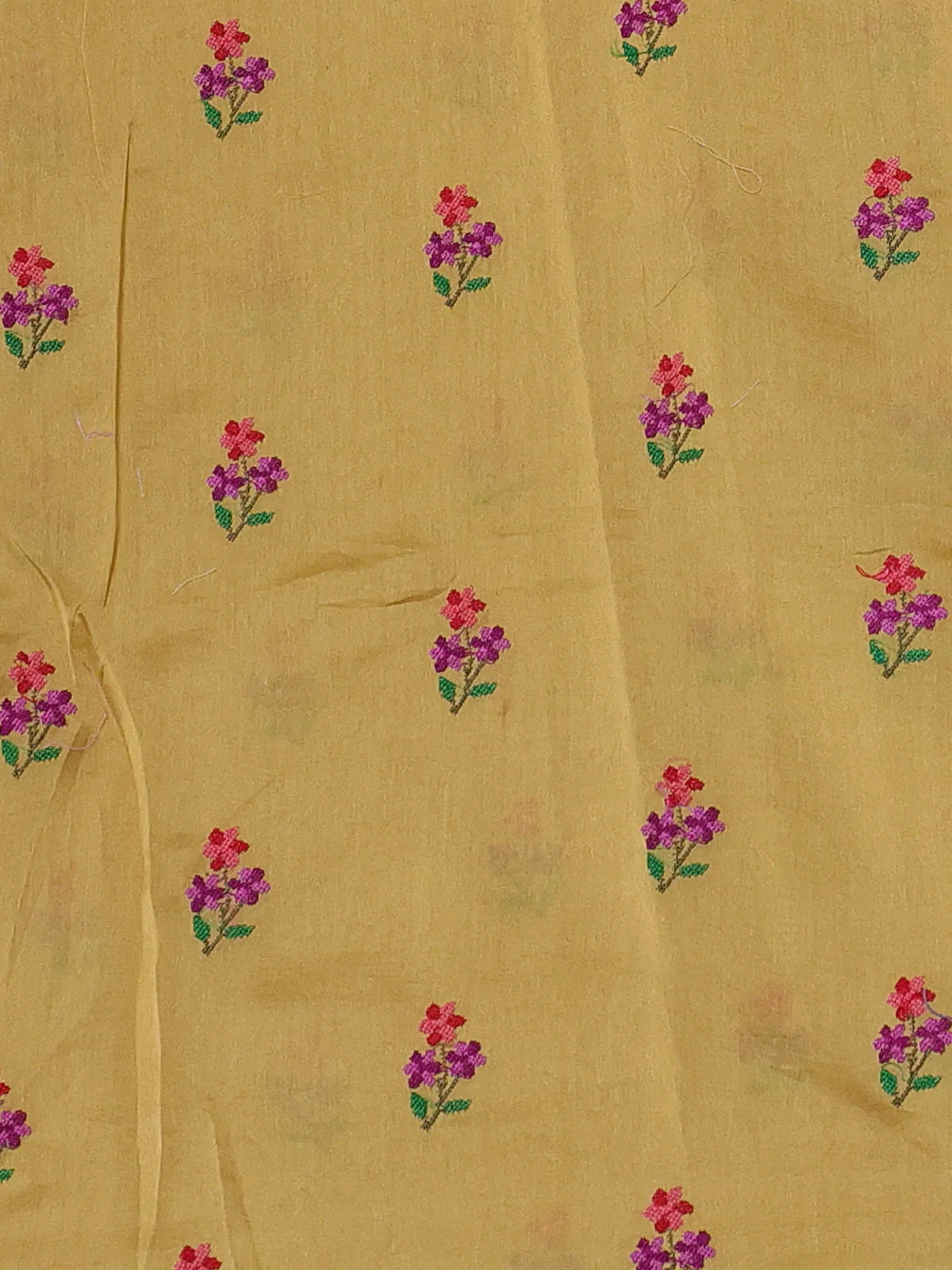 Pale Yellow Tissue Organza Silk Saree - Image 3