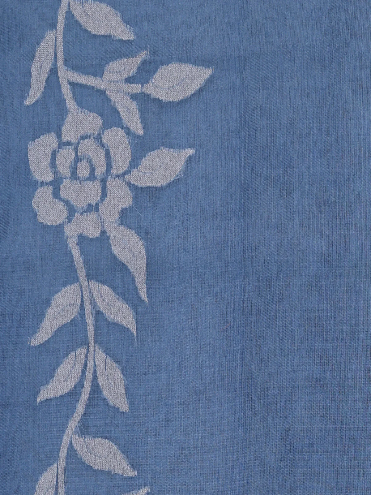 Pastel Blue Banarasi Kora Saree - Image 3