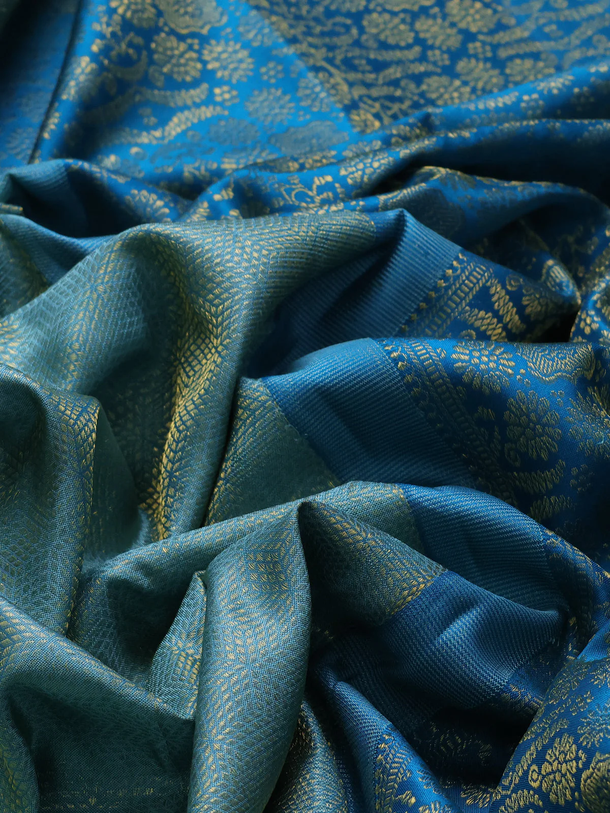 Pastel Blue-Cs Blue Pure Kanchipuram Silk Saree - Image 3