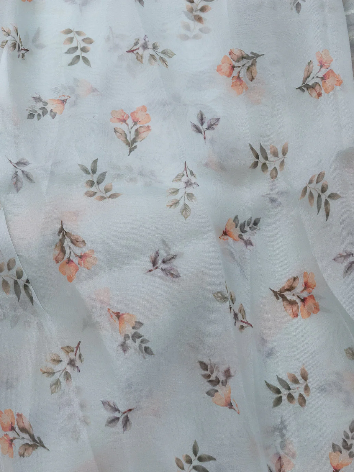 Pastel Blue Organza Silk Saree - Image 4