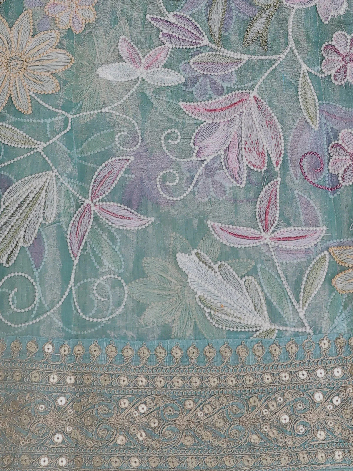 Pastel Blue Tissue Silk Saree - Image 4