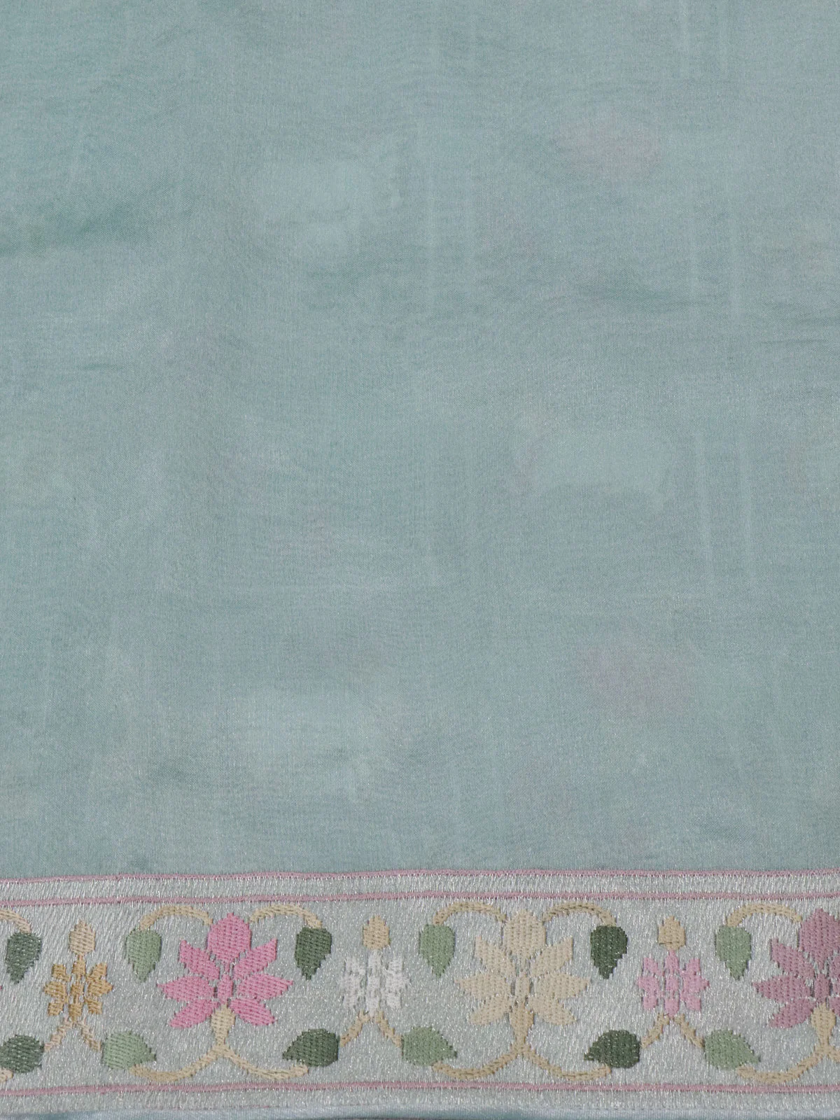 Pastel Blue Tissue Silk Saree - Image 4