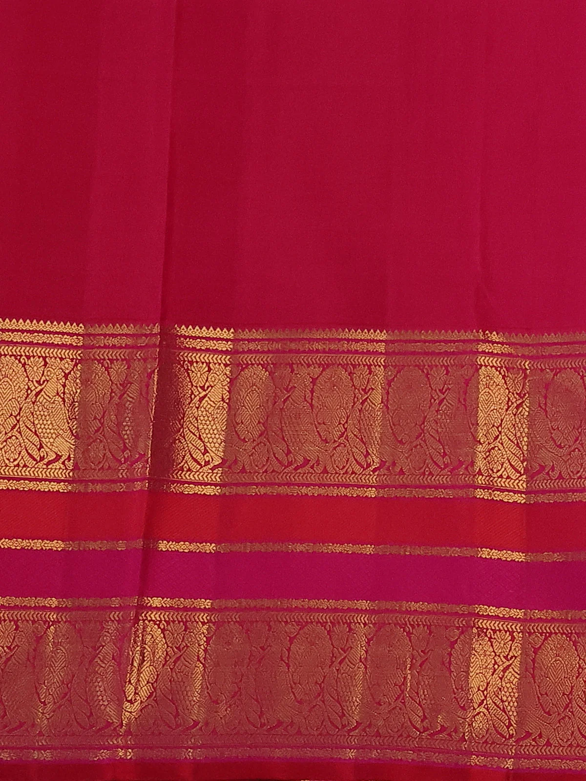 Pastel Green-Pink Kanchipuram Tissue Silk Saree With Allover Weaves & Rich Zari Border - Image 4