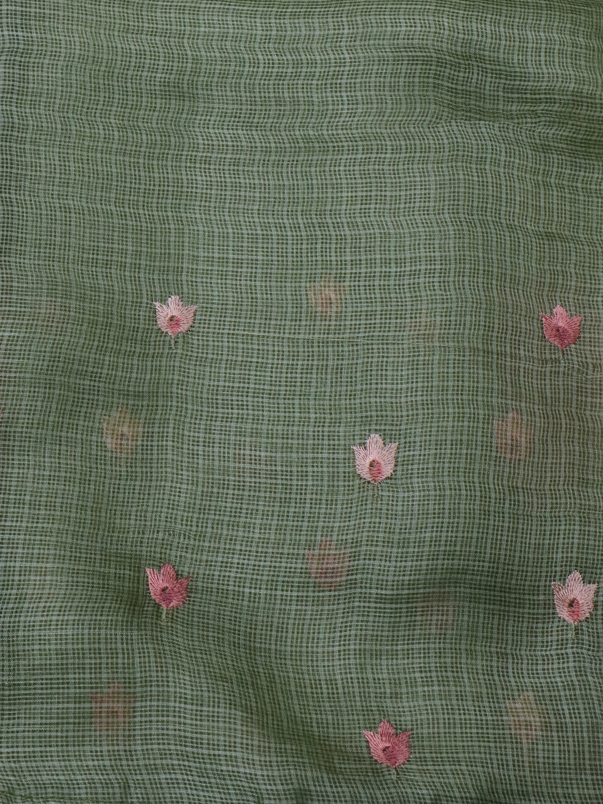Pastel Green Silk Kota Saree - Image 4