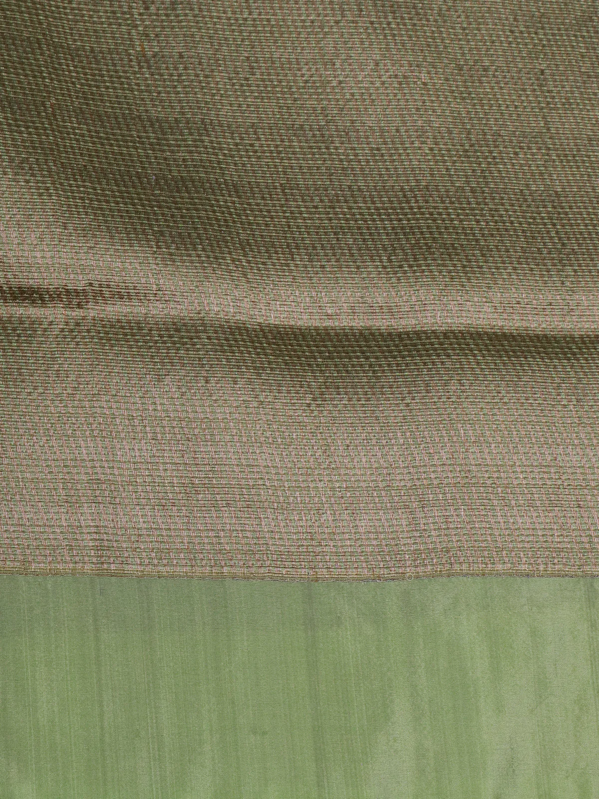 Pastel Lavender-Pista Green Banarasi Kora Silk Saree - Image 4