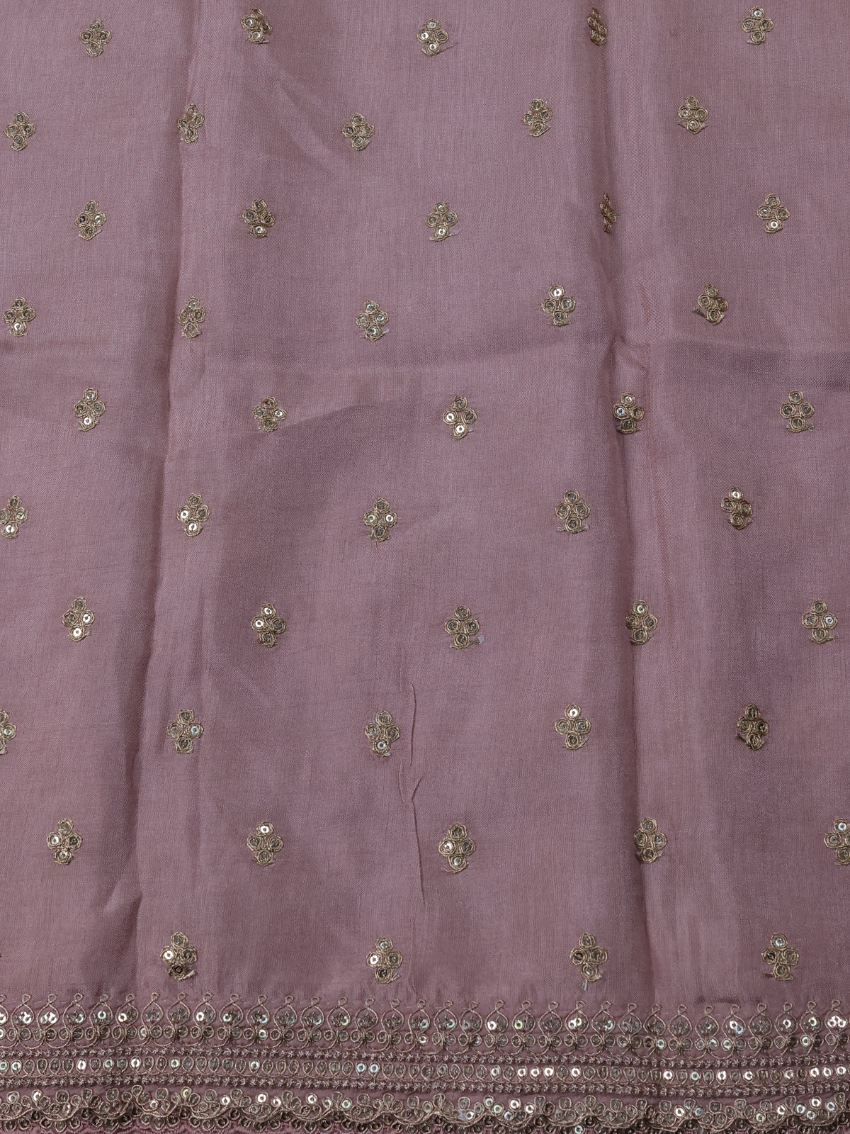 Pastel Pink Satin Crepe Saree - Image 4