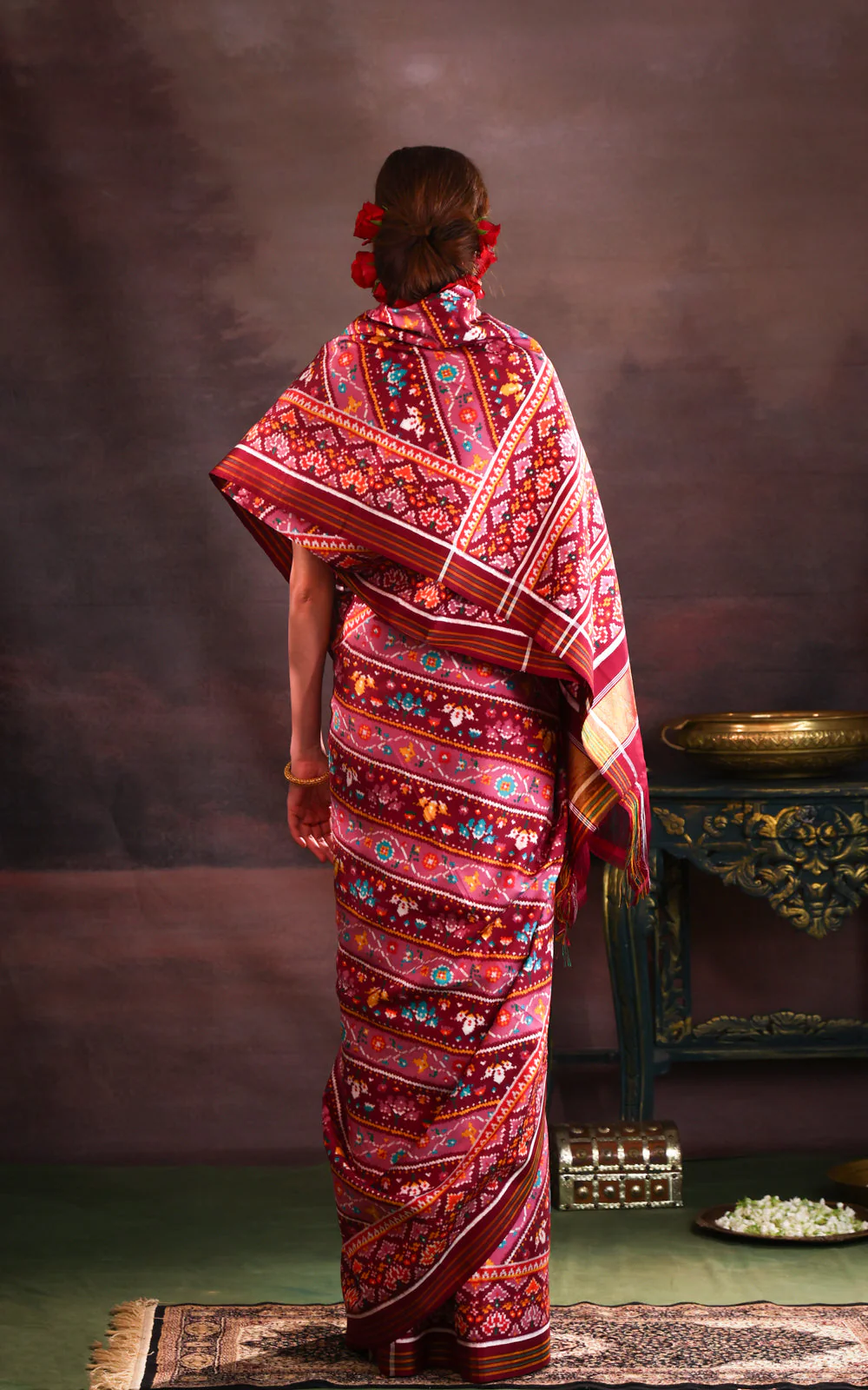 Mauve Pink Patan Patola Silk Saree - Image 6
