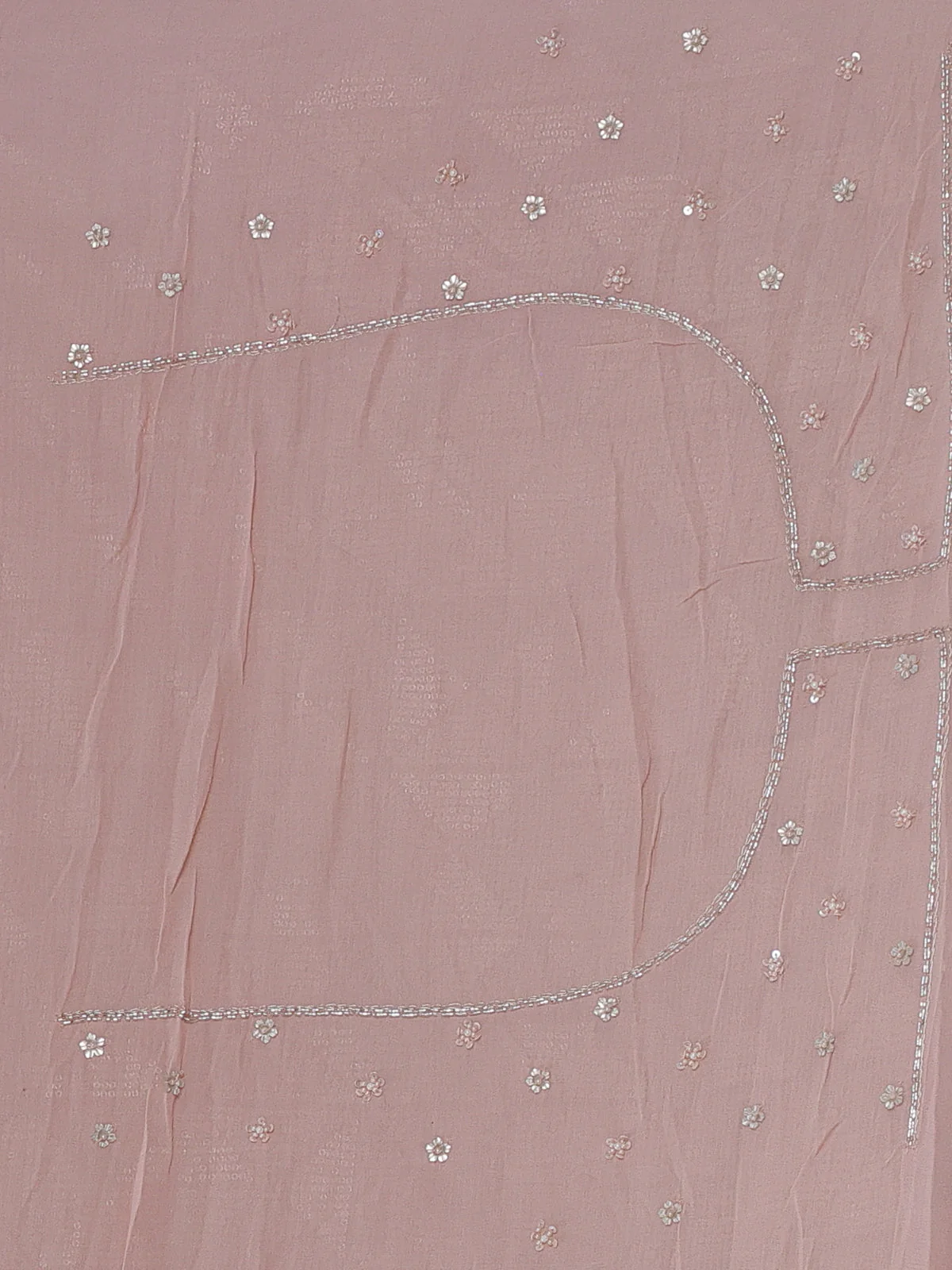 Peach Georgette Sequins Saree - Image 4