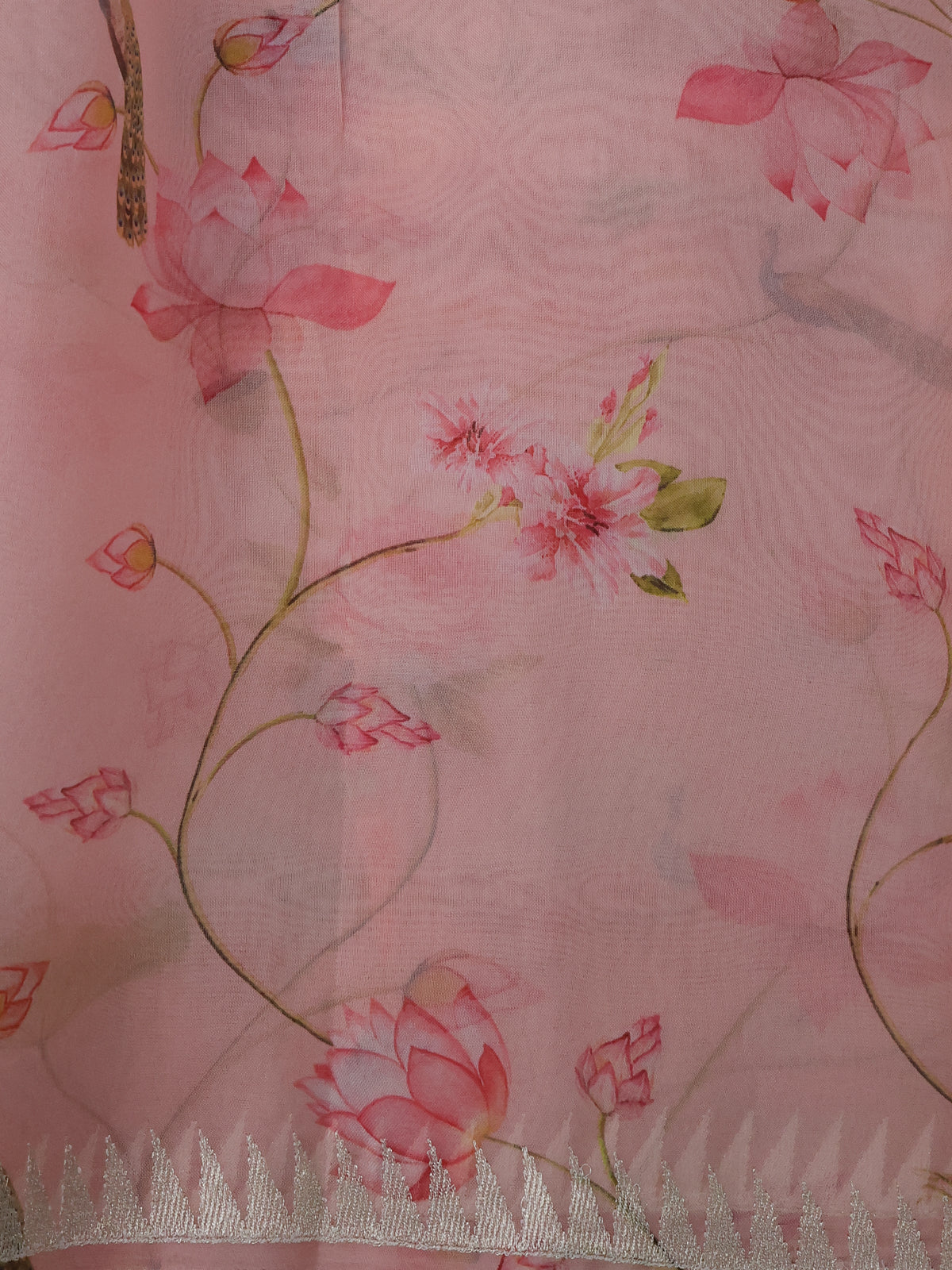 Peach Organza Silk Saree - Image 4