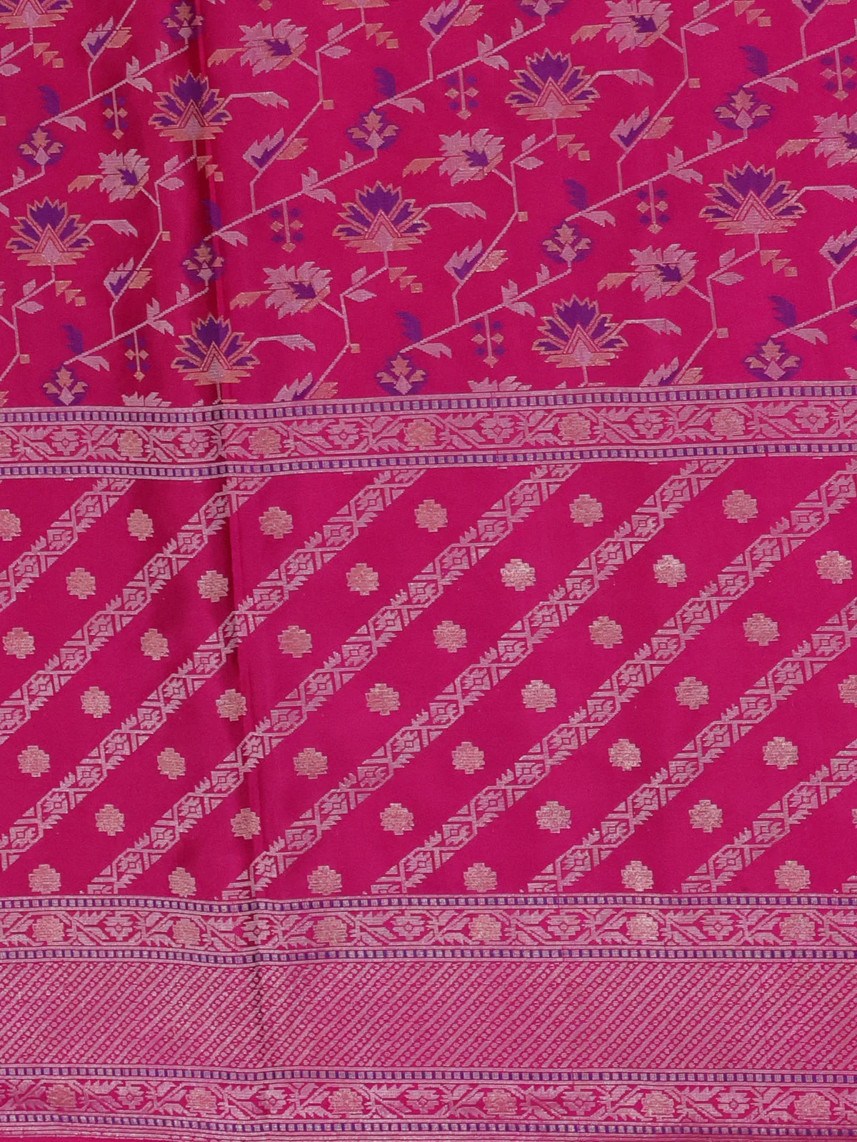 Peach Pink Banarasi Silk Saree - Image 3