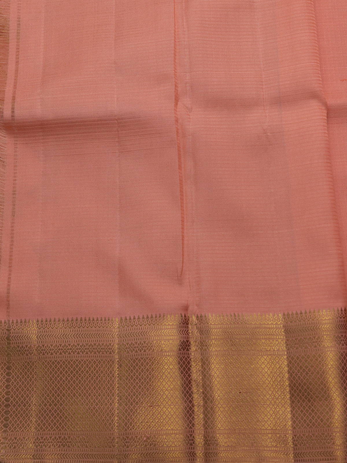 Peach Shade Pure Kanchipuram Kota Saree - Image 4