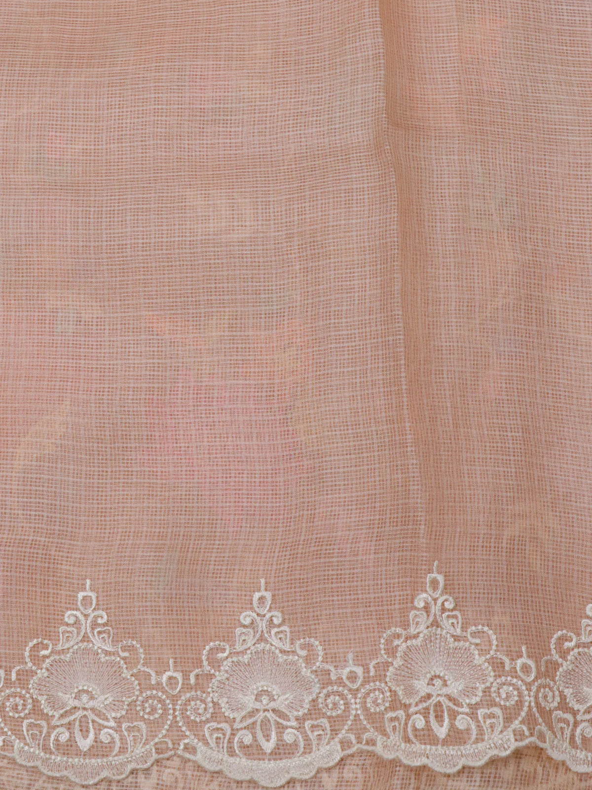 Peach Shade Silk Kota Saree - Image 4