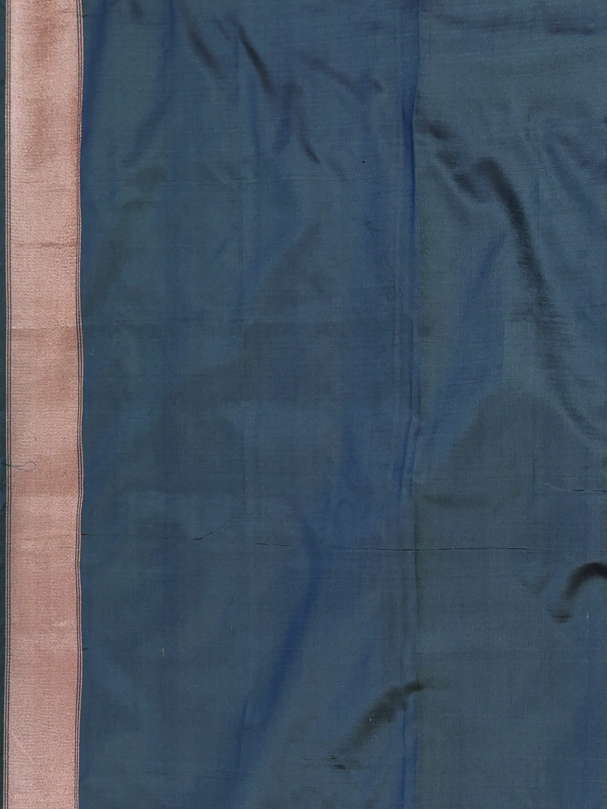 Peacock Blue Banarasi Tanshoi Silk Saree - Image 3