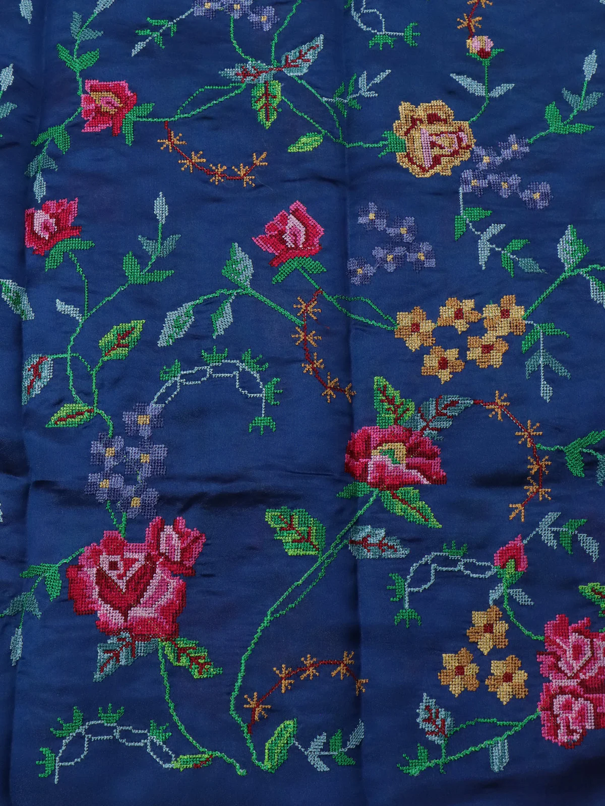 Peacock Blue Chanderi Silk Saree - Image 4