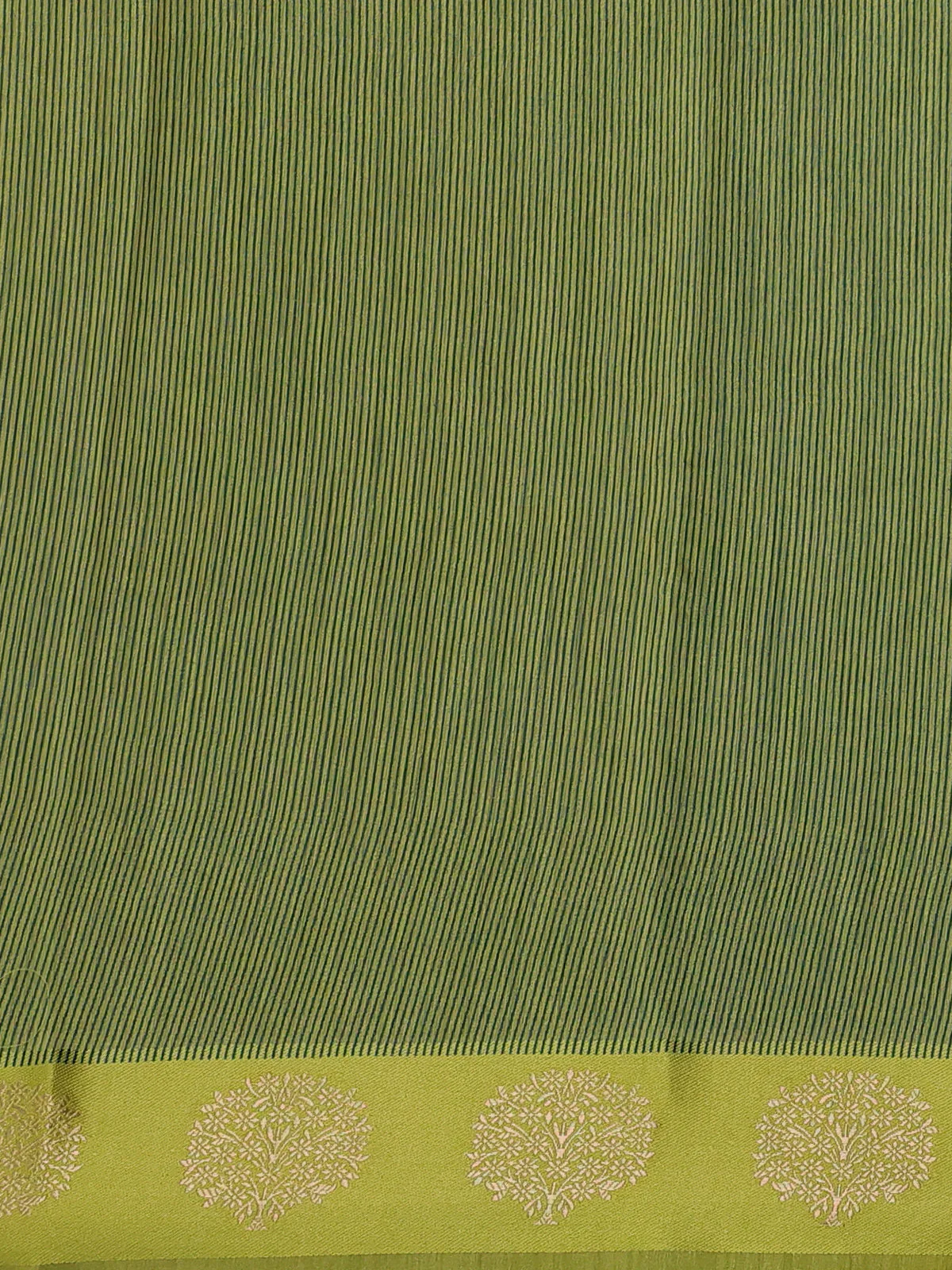 Peacock Blue -Light Green Tussar Silk Saree - Image 4