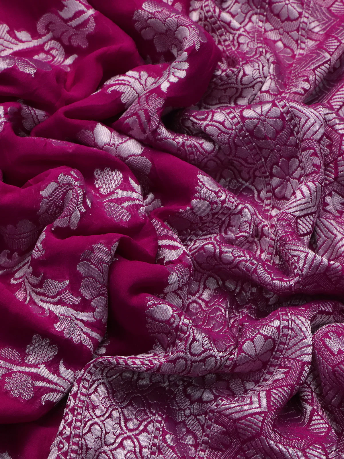 Pink Banarasi Georgette Saree - Image 3