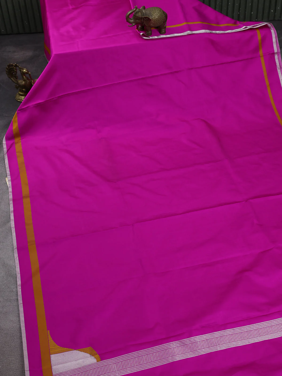 Pink Banarasi Mushru Silk Saree - Image 2