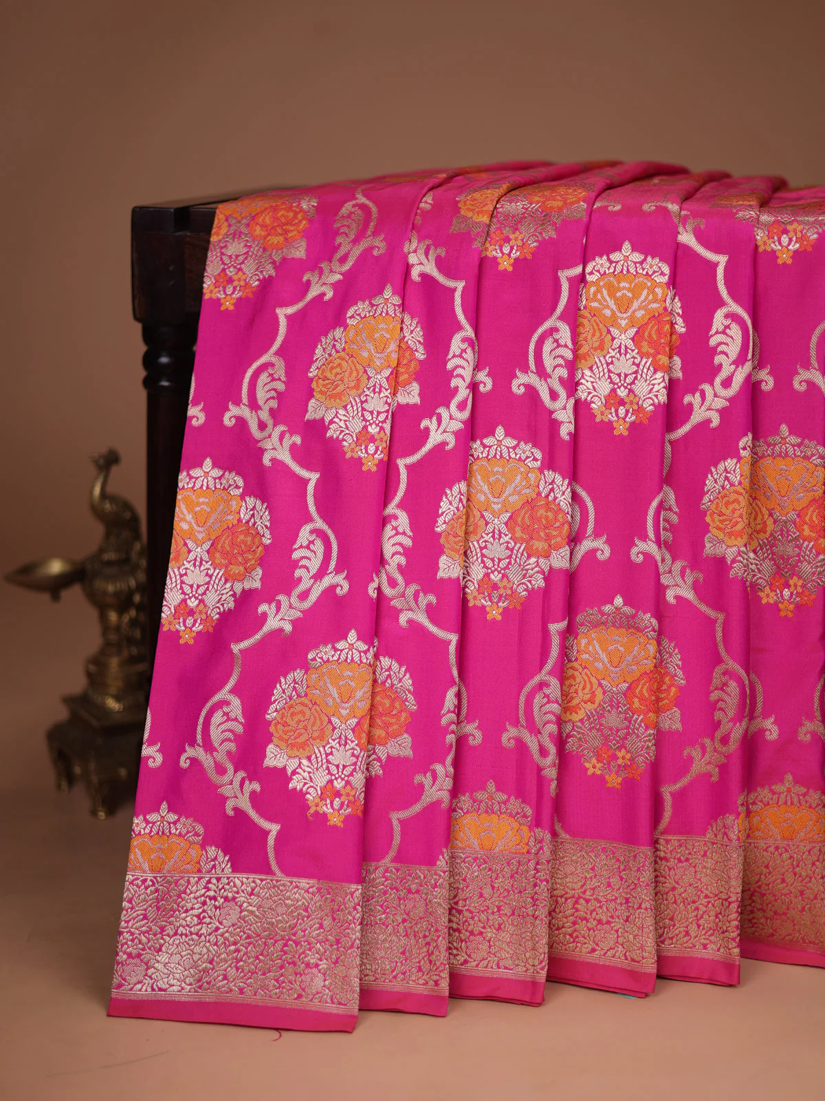 Pink Banarasi Silk Saree - Image 2