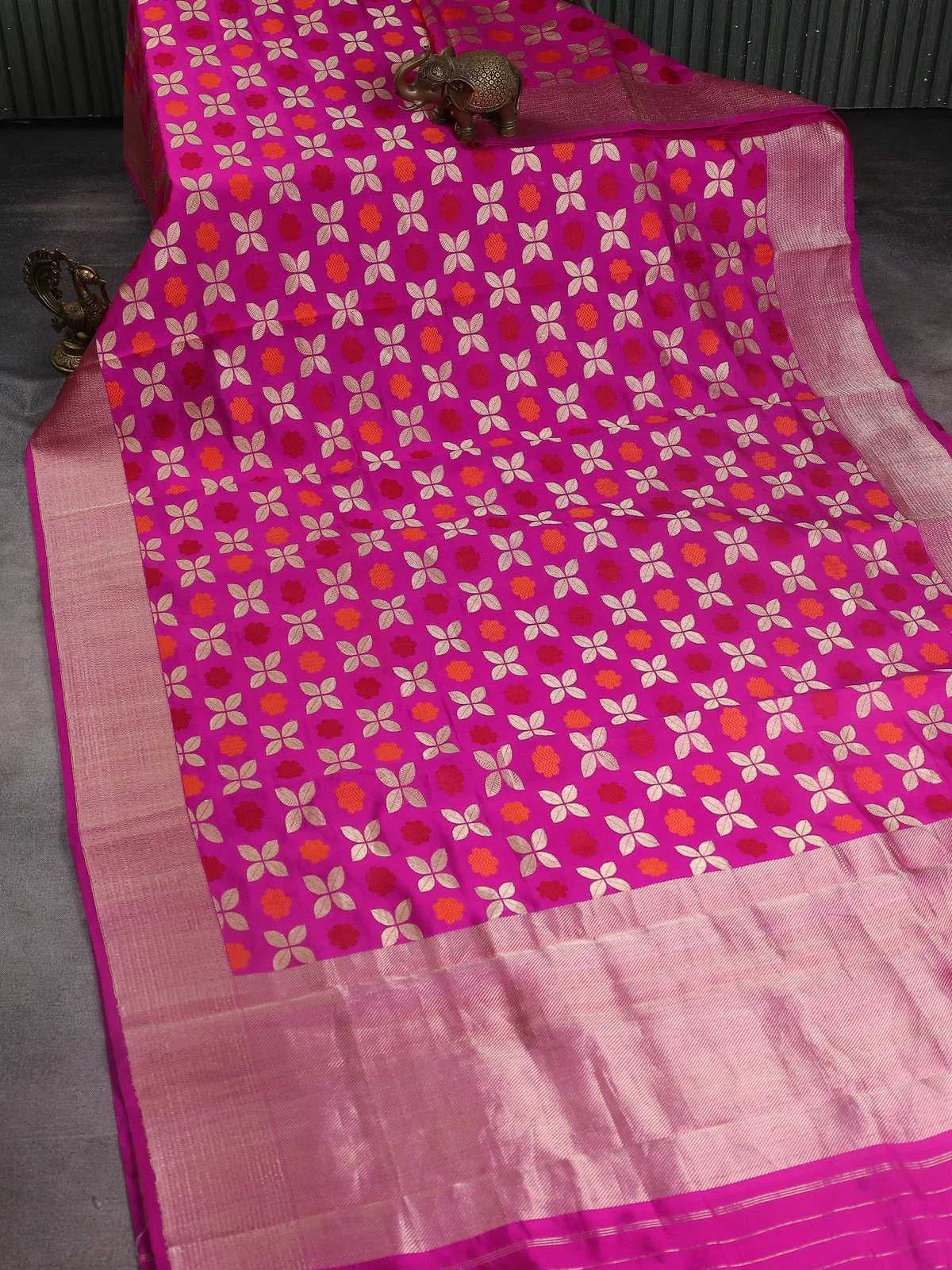 Pink Chanderi Silk Saree - Image 2