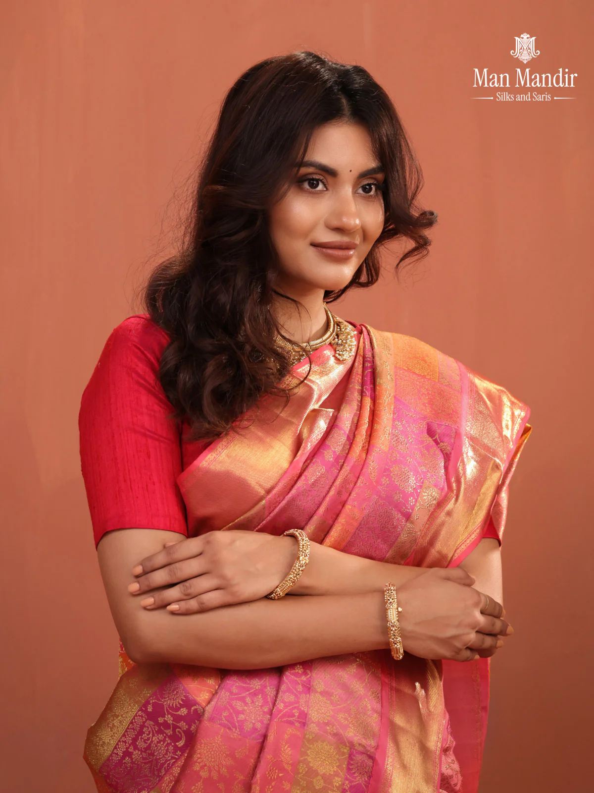 Pink Kanchipuram Silk Saree - Image 3