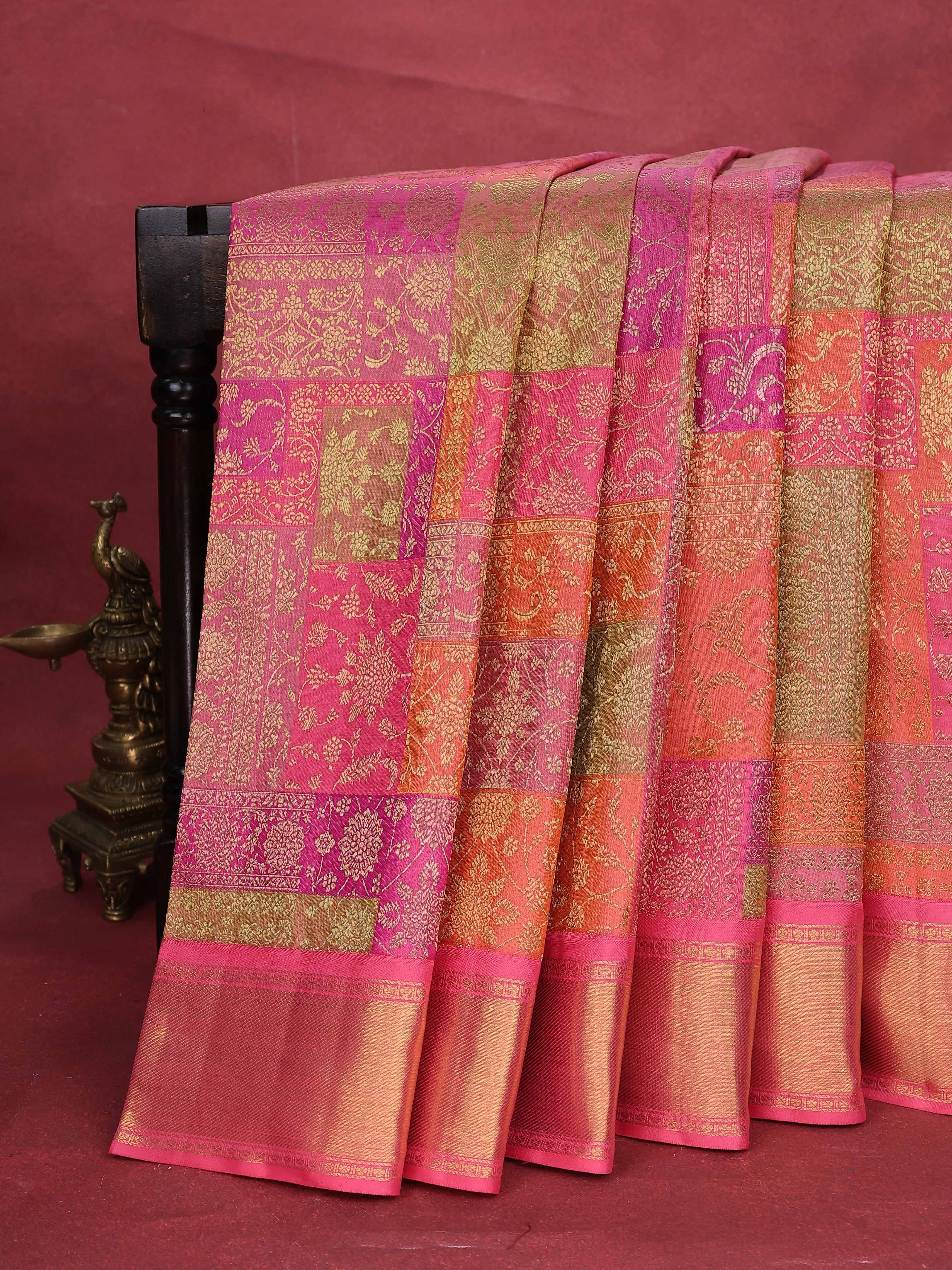 Pink Kanchipuram Silk Saree - Image 6